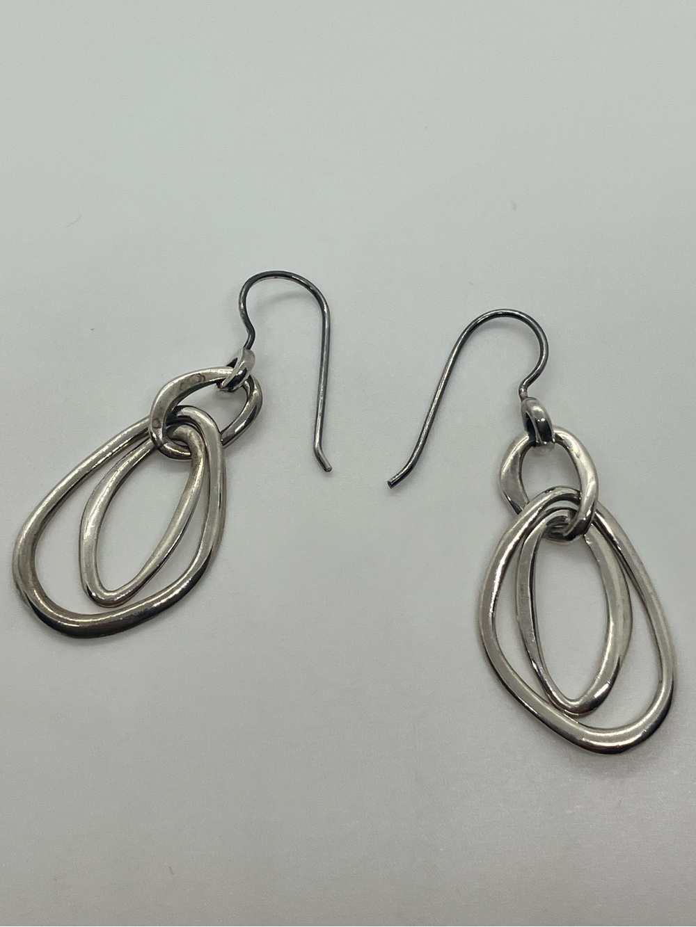 Silpada 925 Modernist Intertwined Oval Dangle Sterling Silver Earrings W1487